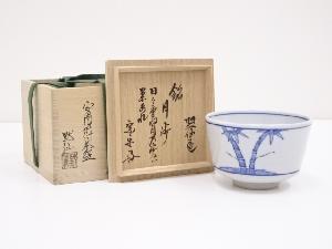 中島黙仙造　安南染付茶碗（銘：月歩）（書付有）